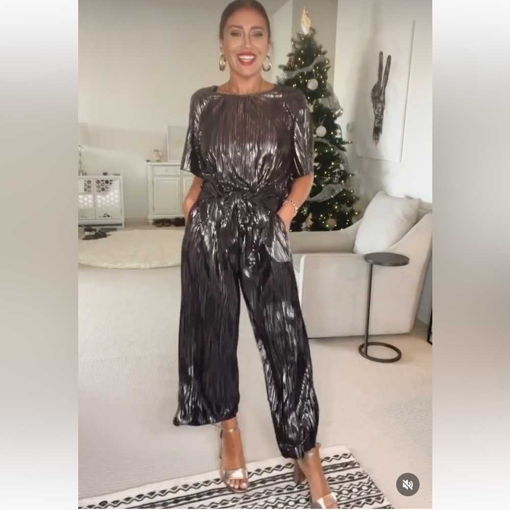 Smash & Tess Tasia jumpsuit in black metallic